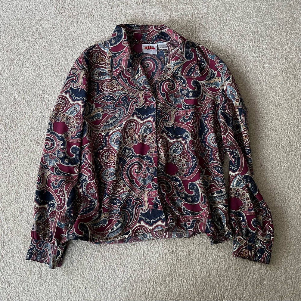 Vintage Alia Petites Patterned Blouse‎